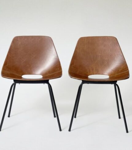 mid-century-modern-french-tonneau-brown-leather-metal-dining-chairs-by-pierre-guariche-for-maison-du-monde-1950s-set-of-2-1.jpg